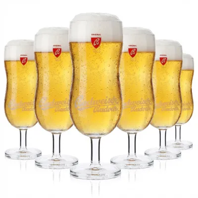 Produktbild von 6x Budweiser Bier Glas 0,25L Konturglas Biergläser Designgläser Budvar