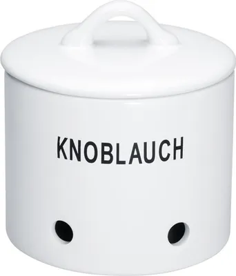 Produktbild von Vorratsdose Steingut Weiß Knoblauch neuetischkultur