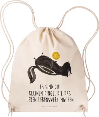 Produktbild von Mr. & Mrs. Panda Jutebeutel Stinktier Ball - Transparent - Geschenk, Beutel, Weisheit, gym tasche, Wildtier, Stinker, Turnbeutel, Raubtier, gymnastiktasche, Skunk