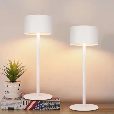 Productafbeelding van Draadloze LED Tafellamp met Touch Dimming en 3 Kleurtemperaturen – Verstelbare en Oplaadbare Lamp voor Binnen en Buiten – 2 Stuks