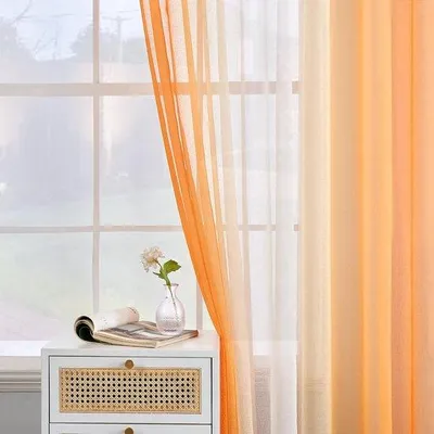 Obrázok produktu pre Oranžové dekoratívne závesy, 140 x 215 cm, 2-dielne