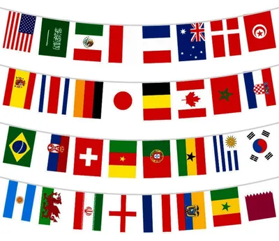 Produktbild von Wimpelkette 32 Länder EM Fußball 2025 10M Flaggen Girlande Deko