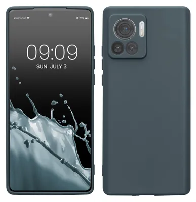 Produktbild von kwmobile Handyhülle für Motorola Edge 30 Ultra Hülle - weiches Handy Silikon Case - Schutzhülle Cover - Dunkler Schiefer
