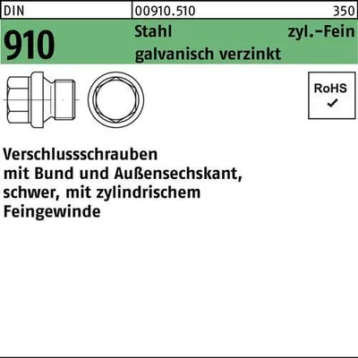 Produktbild von Reyher  Verschlussschrauben DIN 910 Stahl M 10x1 galv. vz (100 Stück)