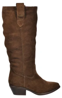 Imagen del producto de Botas de mujer de piel de ante BIG STAR UU274519, color marrón, con forro cálido