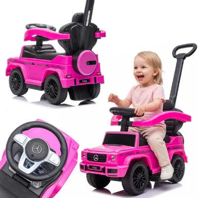 Productafbeelding van Kinderspeelgoedauto met schuifdak, Mercedes-Benz G-Klasse, fuchsia-kleur