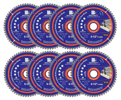 Immagine prodotto di Disco circolare da 216x30 mm, 60 denti, per legno, metallo e alluminio, confezione da 8 pezzi