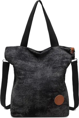 Produktbild von Damen Canvas Handtasche Schultertasche Schwarz groß Multifunktionale Umhängetasche JANSBEN