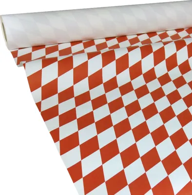 Produktbild von JUNOPAX Papiertischdecke 50m x 1,00m Raute rot-weiß
