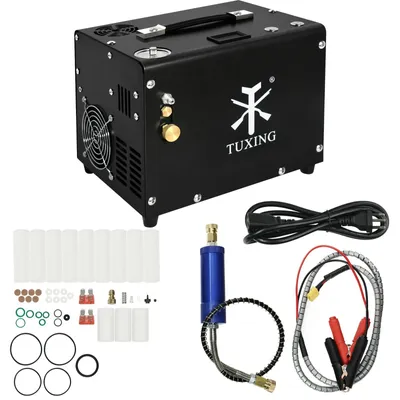 Produktbild von PCP Luftkompressor - TXET062 - 300 bar 4500 psi Hochdruck - 220V elektrisch - Auto Stopp Funktion - Zum Befüllen von PCP Luftgewehren und Tauchflaschen