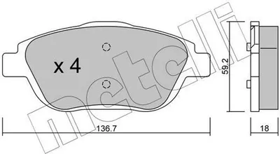 Produktbild von METELLI Bremsbeläge Satz Vorne Bremsklötze für OPEL Corsa F 22-0852-0