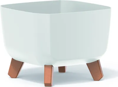 Image de Prosperplast Gracia Square Pot de fleurs avec pieds amovibles incl. insert pour l'intérieur et l'extérieur Pot de plantes carré plastique résistant aux UV 39x39x27cm