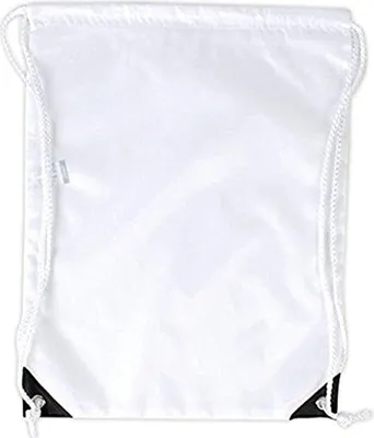 Produktbild von BagBase BG110 | Icon Drawstring Backpack / 40 x 48 cm - Farbe: White/Black - Größe: 40 x 48 cm