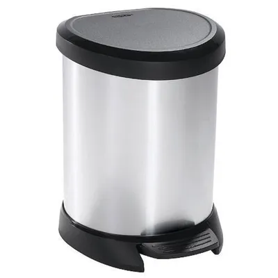 Produktbild von Tretabfalleimer | 15 Liter Fassungsvermögen | Metall-Optik