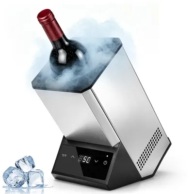 Produktbild von 5-18°C Weinkühler Elektrisch Edelstahl, Touch Bedienung & 24H Dauerbetrieb Cooler Flaschenkühler Getränkekühler für Wein Sekt Champagner ohne Eis