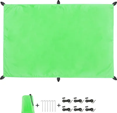 Produktbild von Sonnensegel PES UPF outdoor Rechteck 2x3 grün Polyester Thermobeschichtung silber Spannseile Her