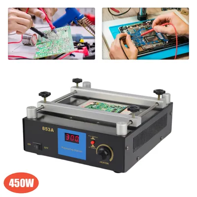 Produktbild von 450W cyfrowa stacja podgrzewania lutownicy rozlutownica stacja lutownicza na gorące powietrze stacja lutownicza stacja rozlutowująca SMD
