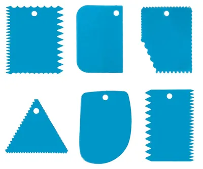 Image de Lot de 6 spatules : spatule à pâte, spatule à gâteau, spatule dentelée, spatule à lisser, spatule pour gâteaux, pâtisseries, glaçage et pain (bleu)