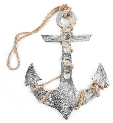 Produktbild von Silberfarbener Anker aus Metall zum Aufhängen - 19 cm - als maritime Wanddeko