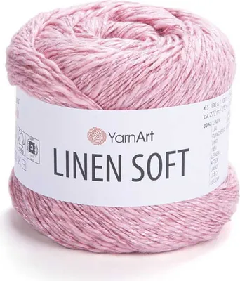 Produktbild von Yarnart Linen Soft Garn: Leinen, Viskose, Baumwolle, 100g/272m, Luftig & Weich - Malinrosa