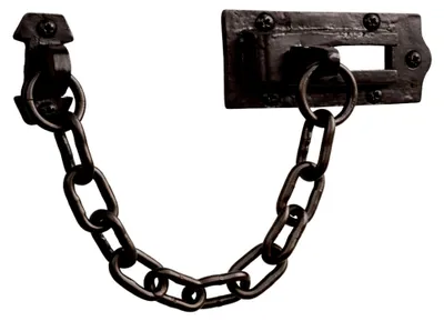 Produktbild von Schiebetürkette aus Gusseisen, Sicherheitsriegel für Haustür, schwarz, rustikales Finish