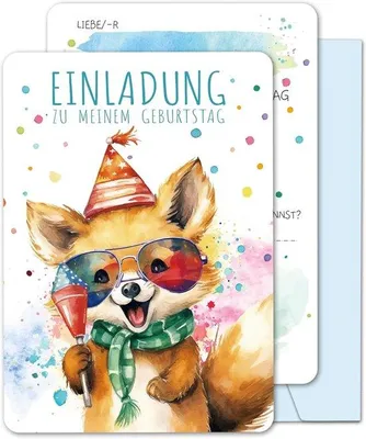 Productafbeelding van Famanu uitnodigingskaarten voor kinderfeestjes, met bijpassende enveloppen - A6, kleurrijk