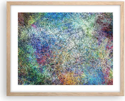 Produktbild von Gerahmtes Poster - Rahmen in heller Eiche - Abstraktion modern - 50x40 cm - Wand Bild - Wanddeko - Wandbilder - Wandposter - Bilderrahmen - Bilder - Kunstdruck - Wandbild - P2NAA50x40-3668