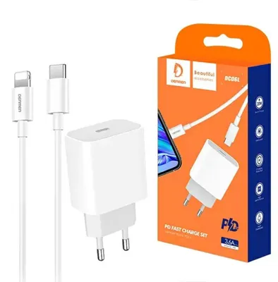 Obrázek produktu pro Nabíječka Denmen Power DC06, typ C + kabel typu C na Lightning, 3,6A, 20W