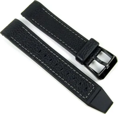 Produktbild von Festina Ersatzband Leder/Kautschuk schwarz/weiß 22mm F16289/2