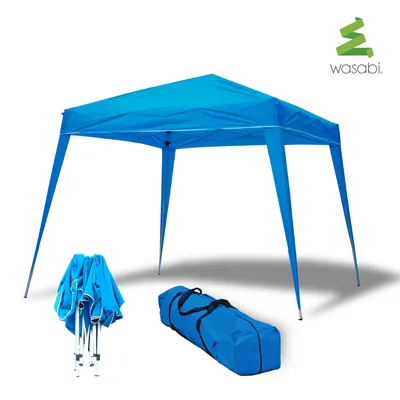 Produktbild von Wasabi - Faltzelt 3x3 m Compact Blau – Wasserabweisend - Inklusive Heringe und Spannseile zur Befestigung
