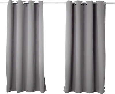 Produktbild von WOLTU Vorhang Blickdicht mit Ösen Thermovorhang Kälteschutz 2er Set Verdunklungsvorhänge Wärmeisolierend Gardinen , 250g/m² Dicke Thermogardine  Dunkelgrau, 168x229 cm