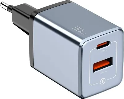 Immagine prodotto di Caricabatterie rapido USB-C GaN NEXTBATT da 30 W - Nero/Grigio