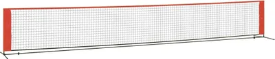 Zdjęcie produktu dla vidaXL Siatka do tenisa czarno-czerwona 600x100x87 cm poliester