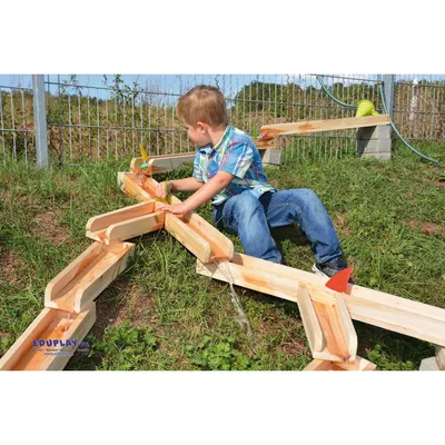 Produktbild von EDUPLAY 160252 Wasserbahnen Holzbahnen, natur, 12-teilig (1 Set)
