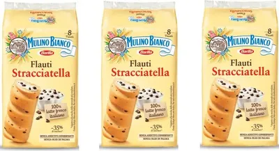 Produktbild von 3x Mulino Bianco Kuchen mit Stracciatella Flauti 8x 35g kekse riegel snack