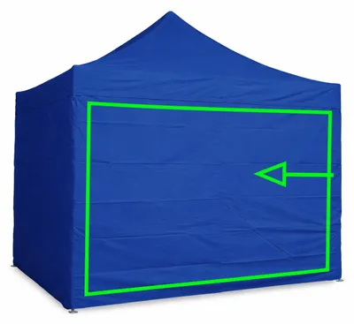 Immagine prodotto di Parete laterale 3 m per gazebo pieghevoli ALU 3x3 / 3x4,5 / 3x6 m – PVC 450 g/m², impermeabile - Blu