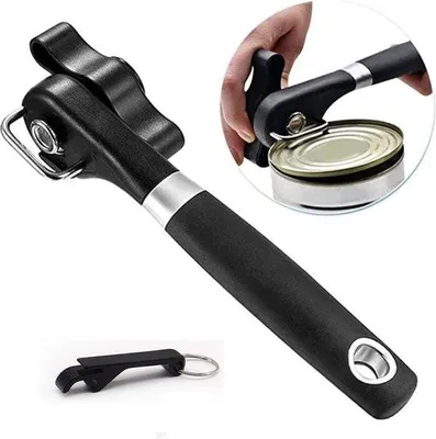 Produktbild von Famanu Dosenöffner Ergonomisches Antirutsch-Design mit Glatter Kante - Edelstahl