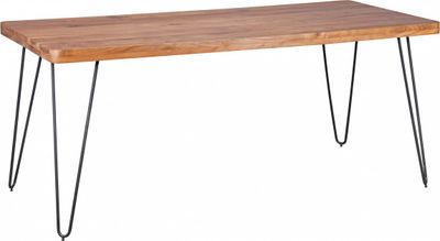 Rezidentní akátový jídelní stůl z masivního dřeva bagli 180 x 80 cm kuchyňský stůl pevný stůl | Wohnling