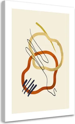 Produktbild von Leinwandbild Formen und Linien im Boho-Stil 40x60 Feeby Bunt bild für die wand bereit zum aufhängen
