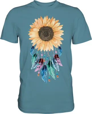 Produktbild von Traumfänger Sonnenblumen T-Shirt Gärtner Geschenk Garten – Stone Blue / 3XL