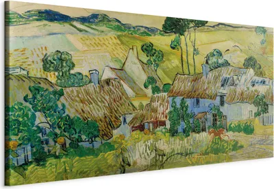 Produktbild von Vliesstoff Leinwandbild - Farms near Auvers (Vincent Van Gogh) 100x50 cm Reproduktionen l-F-14283-b-a