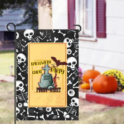 Produktbild von Halloween-Ornamente, Halloween-Gartenflaggen, Totenkopf-Halloween-Dekorationen, Hängeflaggen, Halloween-Gartendekorationen
