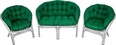 Immagine prodotto di AMPO Cuscino imbottito per gruppo in rattan Set di mobili in rattan Bahama sedia + panca in rattan