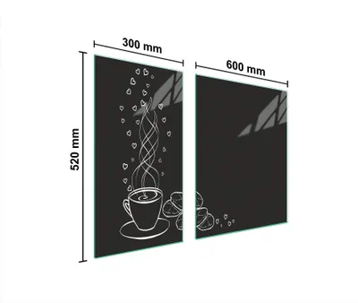 Image de Plaques de recouvrement pour cuisinière 2 pièces 90x52 Couverture pour champ vitrocéramique Verre Planche à découper Café Noir