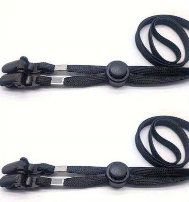 Produktbild von 2 Stück Hutbandclip verstellbar Anti-Wind Band Wind-Clip für Sonnenhut Basecap - schwarz