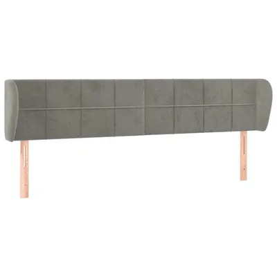 Produktbild von vidaXL Kopfteil mit Ohren Hellgrau 163x23x78/88 cm Samt