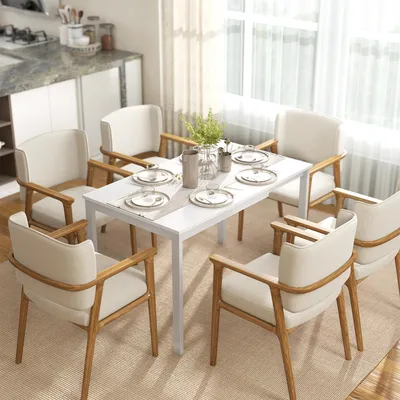 Produktbild von SUGIFT Ausziehbarer Esstisch 80-120 cm, Küchentisch erweiterbar, MDF Melamin Stahl, Weiß | 120 x 70 x 74 cm | 4-6 Personen | 50 kg
