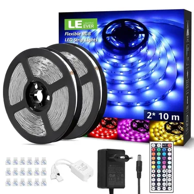 Produktbild von Lepro LED Strip, 20m, RGB, mit Fernbedienung, Musik-Sync, selbstklebend