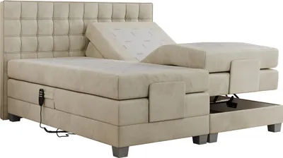 Produktbild von Boxspringbett mit Motor, elektrisch - Elektro - 180x200cm - Beige - H3