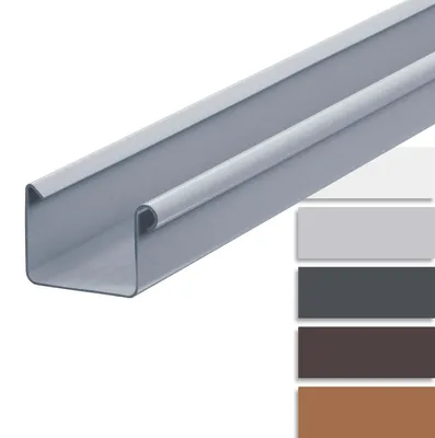 Produktbild von INEFA Kastenrinne Kunststoff 200cm NW83 Grau, Dachrinne, Regenrinne für Pavillon, Carport & Gartenhaus, Plastikdachrinnen, Kastendachrinne, Simpel, Eckig, PVC